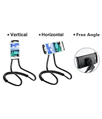 Lazy Neck Phone Holder, Neck Hanging Mobile Cell Phone Stand, Flexible Rotating Mounts for Smartphones (Black)-thumb3