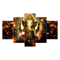 DYPZY Uv Coated Mdf Framed Ganesha 3D Religious Painting For Wall And Home Decor ( 75 Cm X 43 Cm ) - Set Of 5 Wall Painting, Multicolour-thumb3