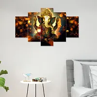 DYPZY Uv Coated Mdf Framed Ganesha 3D Religious Painting For Wall And Home Decor ( 75 Cm X 43 Cm ) - Set Of 5 Wall Painting, Multicolour-thumb4