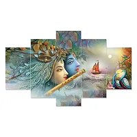 DYPZY Uv Coated Mdf Framed Radha Krishna  3D Religious Painting For Wall And Home Decor ( 75 Cm X 43 Cm ) - Set Of 5 Wall Painting, Multicolour-thumb2