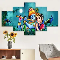 DYPZY Uv Coated Mdf Framed Radha Krishna  3D Religious Painting For Wall And Home Decor ( 125 Cm X 60 Cm ) - Set Of 5 Wall Painting, Multicolour-thumb4