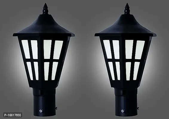 Outdoor Lamp/Outdoor Light for Home Decorative Exterior/Outdoor Light/Gate Light/Garden Lamp/Pillar Lamp/Gardner Lights, Black (Pack of 2)