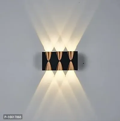 6 Watt Waterproof Up and Down Black Golden LED Modern Wall Lamp Decorative Garden Lights Outdoor Wall Light