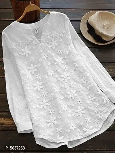 Trendy Cotton Embroidery Work Work Top for Women