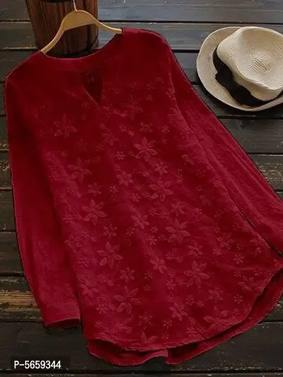 Trendy Cotton Embroidery Work Work Top for Women