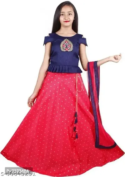LIZUL STYLISH LEHNGHA CHOLI FOR KIDS IN VARIOUS COLOR AND IN SIZES-thumb0