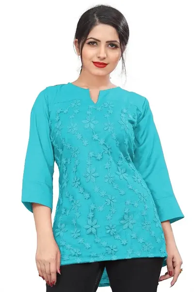 Trendy Cotton Embroidered Tunic