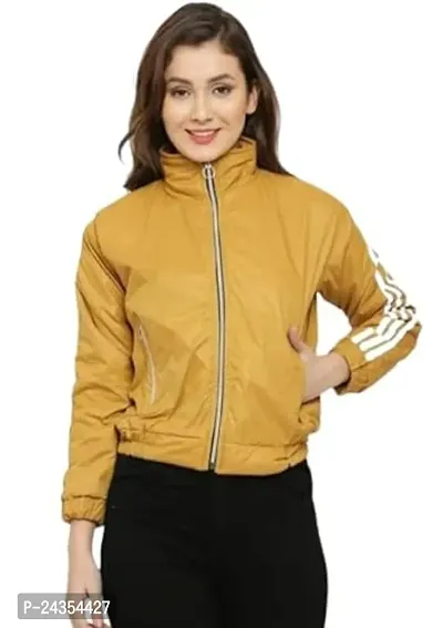 Womens Casual Long Sleeve Zip Up Jacket Crop Coat Outerwear with Pockets