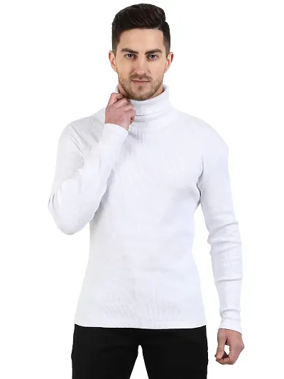 Mens Regular Fit Full Sleeve High Neck Sweater