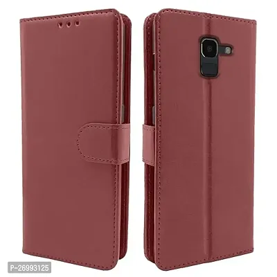 Samsung Galaxy J6 On 6 Brown Flip Cover-thumb0