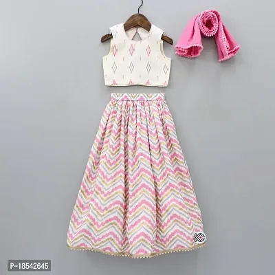 Alluring Pink Cotton Blend  Lehenga Cholis For Girls-thumb0