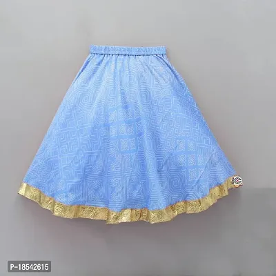 Alluring Blue Cotton Blend  Lehenga Cholis For Girls-thumb3