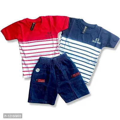 red and  blue supreem T-shirt and  Shorts