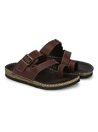 Stylish Brown Synthetic Solid Slipper For Men-thumb4