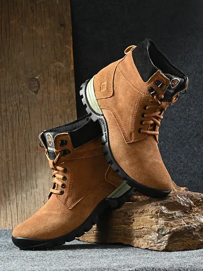 Stylish Men Synthetic Outdoor Boot Shoes