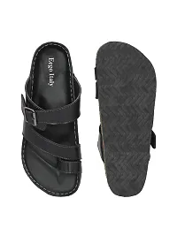 Stylish Black Synthetic Solid Slipper For Men-thumb3