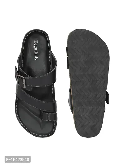Stylish Black Synthetic Solid Slipper For Men-thumb4