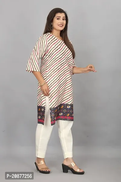 Stylish A-Line Printed Cotton Kurti For Women-thumb2