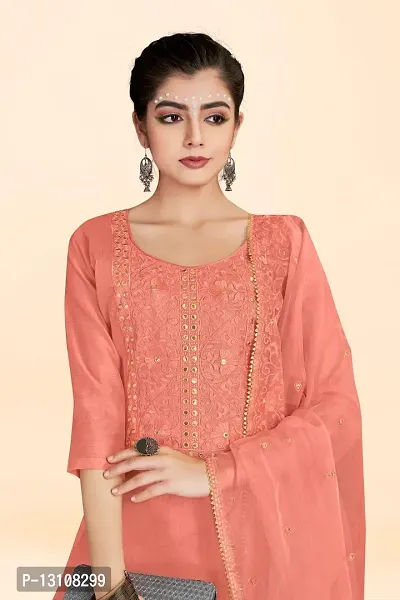 Elegant Pink Art Silk  Dress Material with Dupatta For Women-thumb4