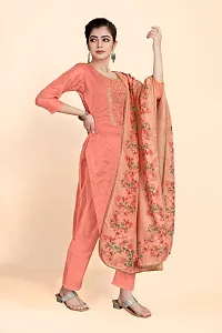 Elegant Pink Art Silk  Dress Material with Dupatta For Women-thumb2