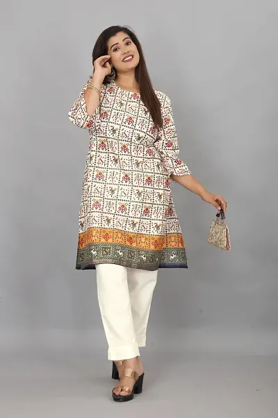 Stylish A-Line Printed Cotton Kurti