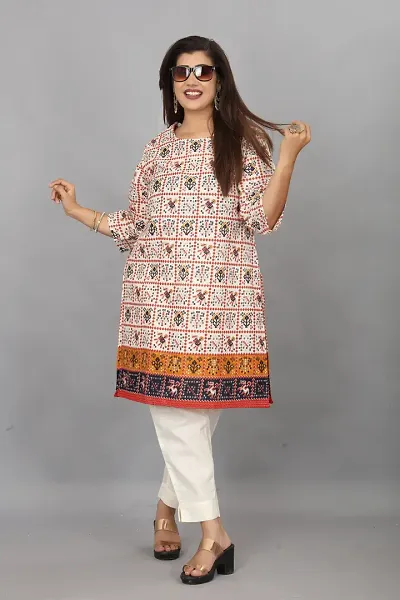 Stylish A-Line Printed Cotton Kurti