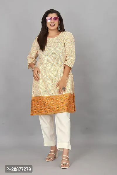 Stylish A-Line Printed Cotton Kurti For Women