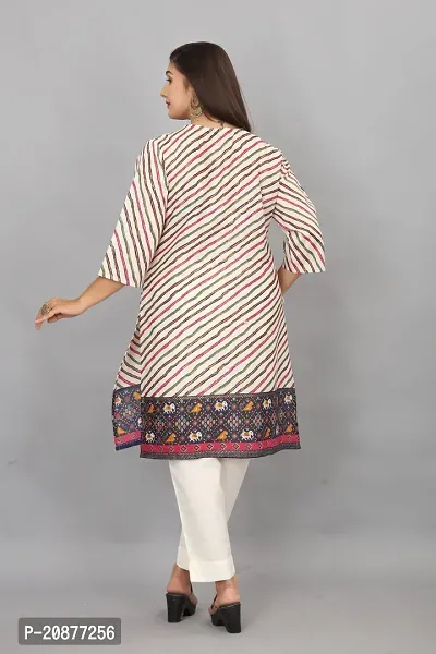 Stylish A-Line Printed Cotton Kurti For Women-thumb5