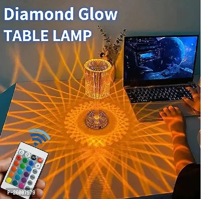 Crystal Table Lamp, 16 Colors Touch Control Diamond Desk Lamp with Remote Control, RGB USB Charging Acrylic LED Bed Lamp for Living Room/Bedroom/Bar/Restaurant-thumb0