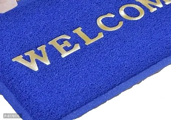 Solid PVC Anti Slip Welcome Printed Solid and Heavy Door Mat for Bath Room and Home Entrance (Multi, 38x58 cm)