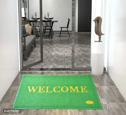 Solid PVC Anti Slip Welcome Printed Solid and Heavy Door Mat for Bath Room and Home Entrance (Multi, 38x58 cm)-thumb0