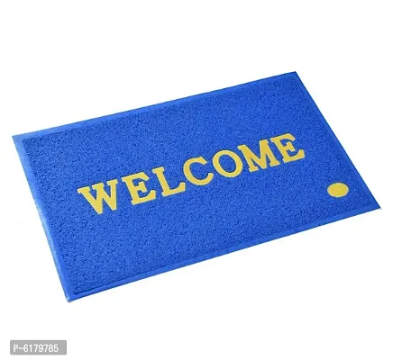 Solid PVC Anti Slip Welcome Printed Solid and Heavy Door Mat for Bath Room and Home Entrance (Multi, 38x58 cm)-thumb0