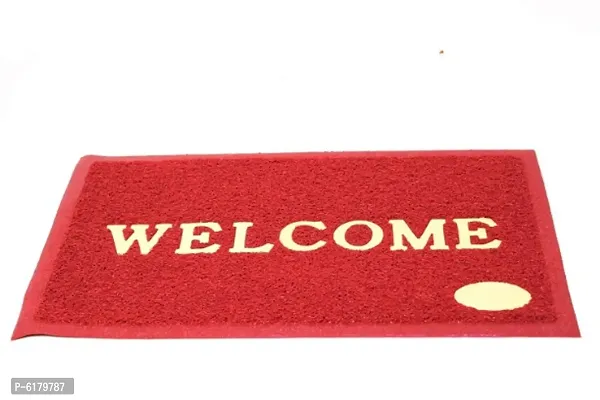Solid PVC Anti Slip Welcome Printed Solid and Heavy Door Mat for Bath Room and Home Entrance (Multi, 38x58 cm)