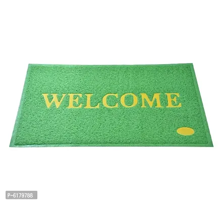 Solid PVC Anti Slip Welcome Printed Solid and Heavy Door Mat for Bath Room and Home Entrance (Multi, 38x58 cm)