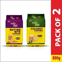 Classic Royal Bake Eggless Butter Bite And Coconut Cookies Bakery Biscuit 800 G, Pack Of 2-thumb1