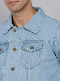 FUNDAY FASHION Women's Full Sleeve Self Design Collar Men Jacket (Large, Light Blue)-thumb3