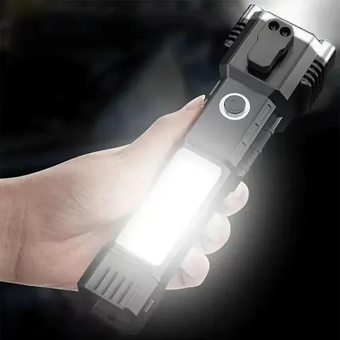 Silver Abs Plastic LED Torch Light