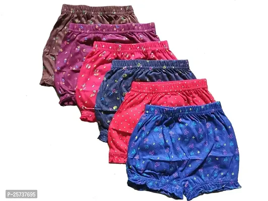 NEW TRINATH HOSIERY Soft Hosiery Casual Printed Bloomers Underwear Panties for Girls (Pack of 6)