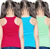 NEW TRINATH HOSIERY Soft Cotton Blend Casual Regular Fit Sleeveless Camisole Vest for Girls (Pack of 3)-thumb1