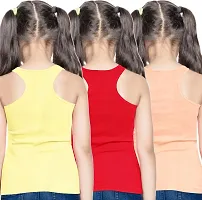 NEW TRINATH HOSIERY Soft Cotton Blend Casual Regular Fit Sleeveless Camisole Vest for Girls (Pack of 3)-thumb1