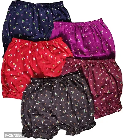 NEW TRINATH HOSIERY Soft Cotton Blend Casual Printed Bloomers Underwear Panties for Girls (Pack of 5)-thumb0