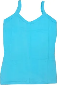 NEW TRINATH HOSIERY Soft Cotton Casual Regular Fit Sleeveless Camisole Vest for Girls (Pack of 6)-thumb1