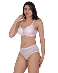 Stylish Medium Padded Seamless Cups Lace Bra Panty Set for Women-thumb3