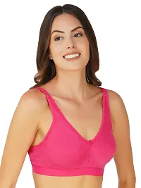 Fancy Pink Cotton Blend Bra For Women-thumb4