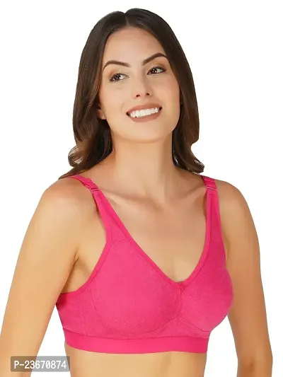 Fancy Pink Cotton Blend Bra For Women-thumb5