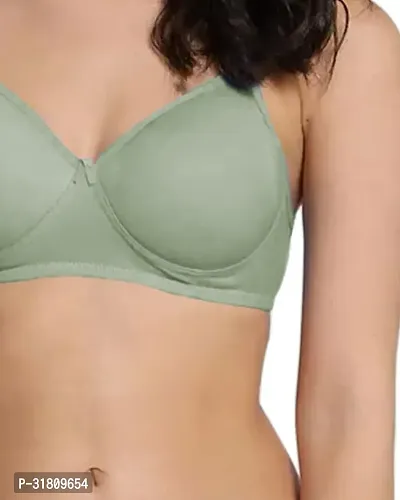 Stylish Green Cotton Blend Solid Bra Panty Set for Women-thumb5