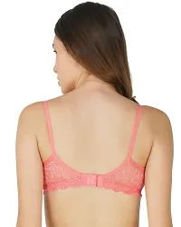 Arc de Shapes Cotton Full Coverage Lightly Padded Non-Wired Bralette Bra for Women Pack Grey-Coral  of 2-thumb1