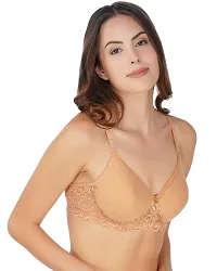 Arc de Shapes Cotton Full Coverage Lightly Padded Non-Wired Bralette Bra for Women Pack Grey-Nude  Pack of 2-thumb2