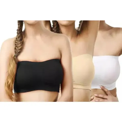 Arc de Shapes Women N Tube/Bandeau Bra for Women Daily use (Pack of 3