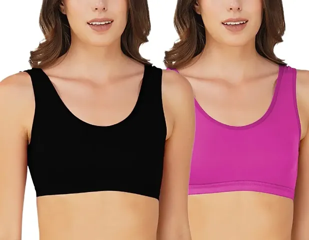 Classic Solid Bras for Women, Pack of 2